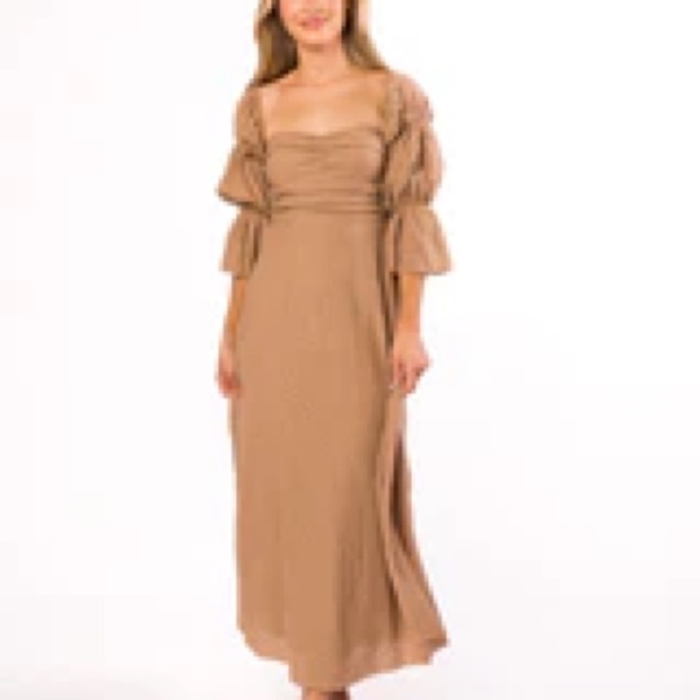 Tiered Sleeve Maxi Dress with Pockets
